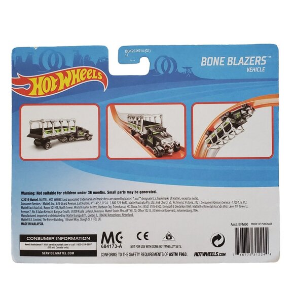 Mattel Hot Wheels Bone Blazers Vehicle - Great For Track - Skull-Themed  Ages 3+ - Picture 3 of 6